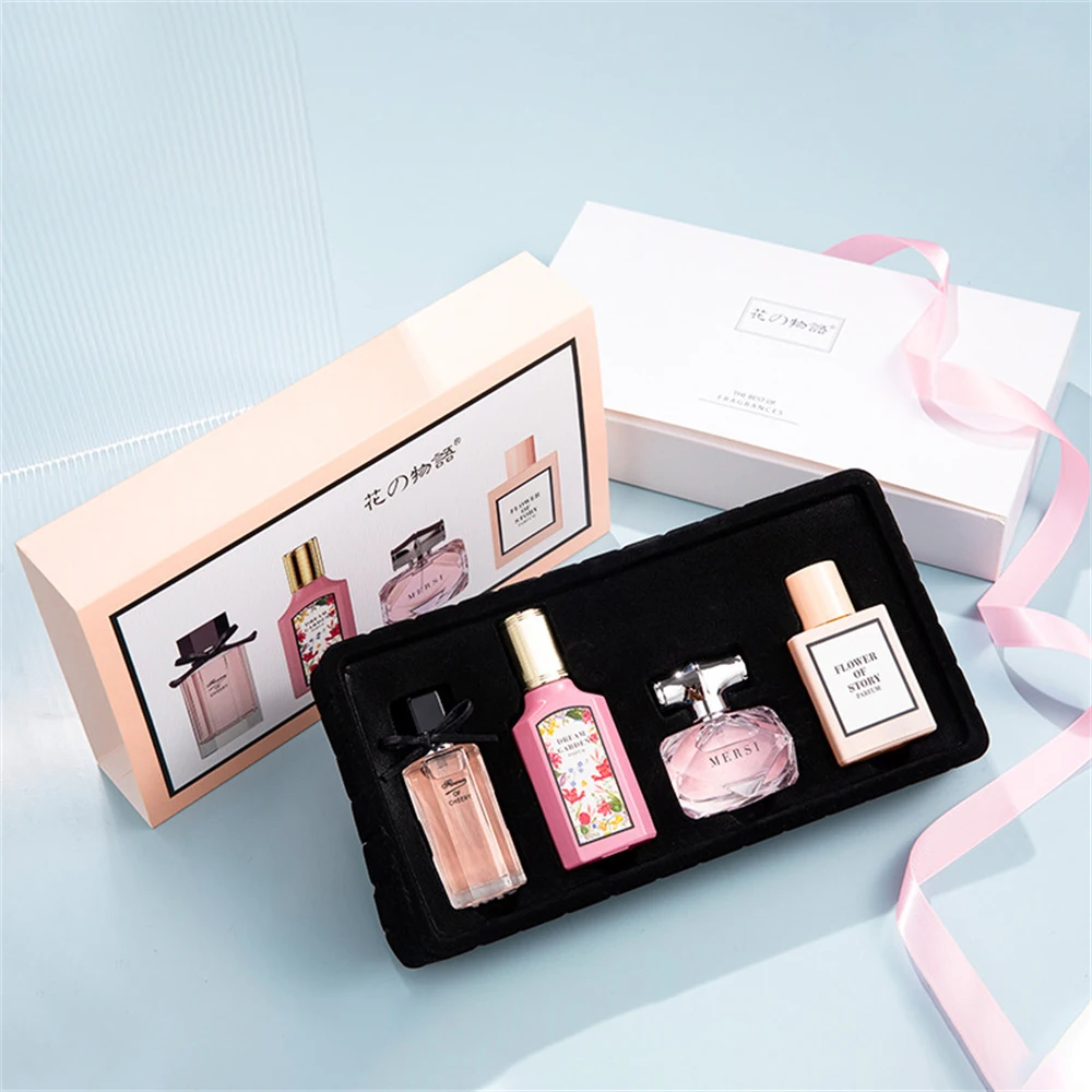 Profumo di marca confezione regalo da donna Set da quattro pezzi pianta profumo floreale feromoni fragranza duratura trasude Charm femminile scrath