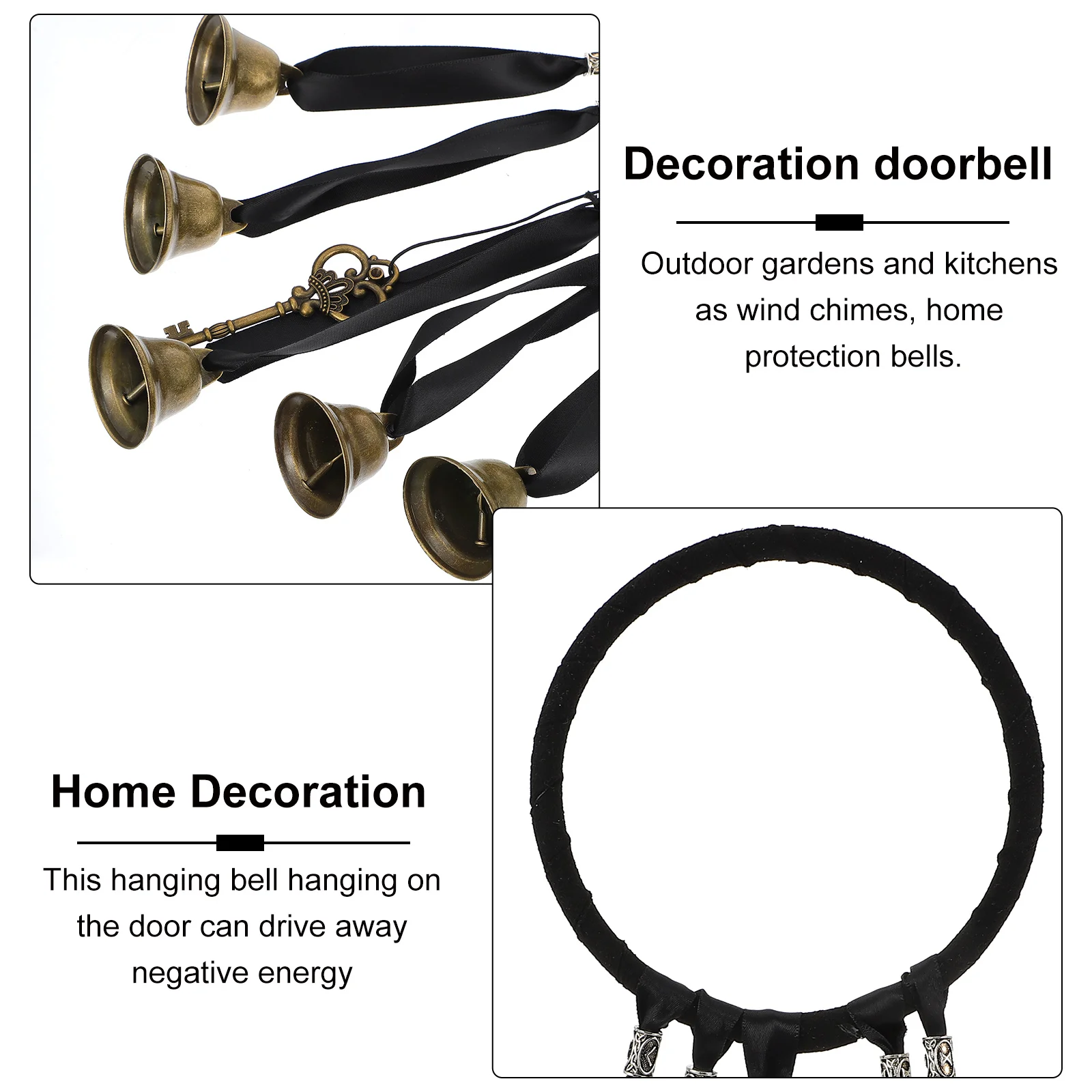 

Decorations Magical Wind Chime Decorative Witch Blessing Pendant Hanging Home Adornment Delicate Black Bell