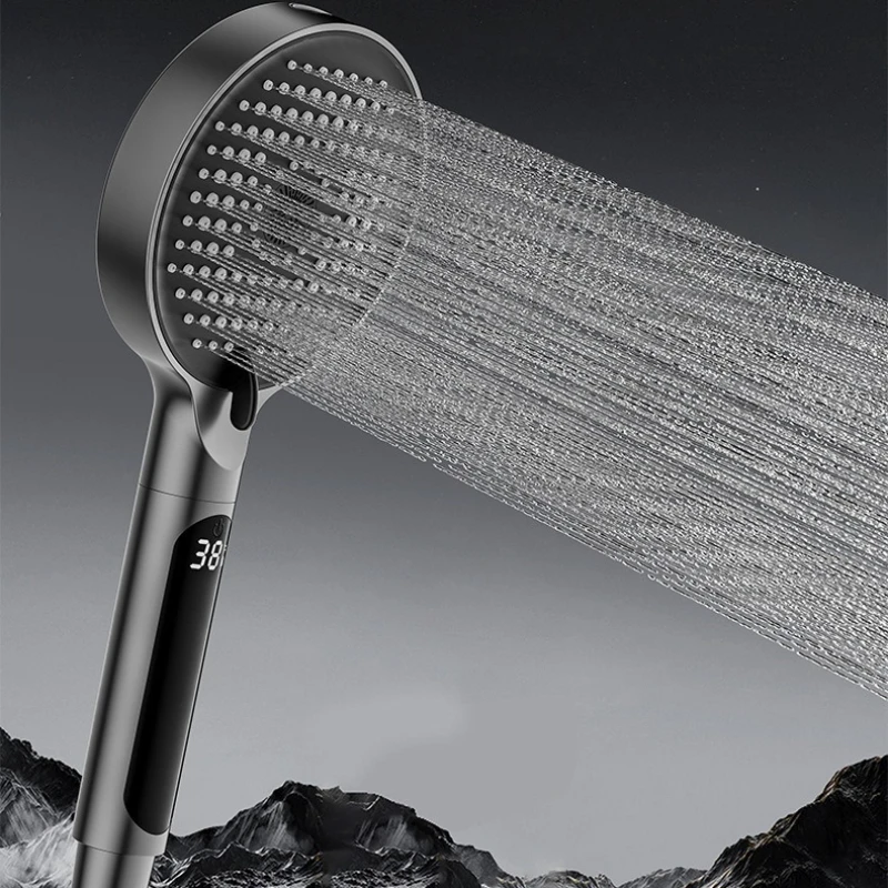 

Душевая лейка с большим экраном, 4 режима, индикатор температуры, портативный душ, аксессуары для душа, душевые системы для ванной комнаты