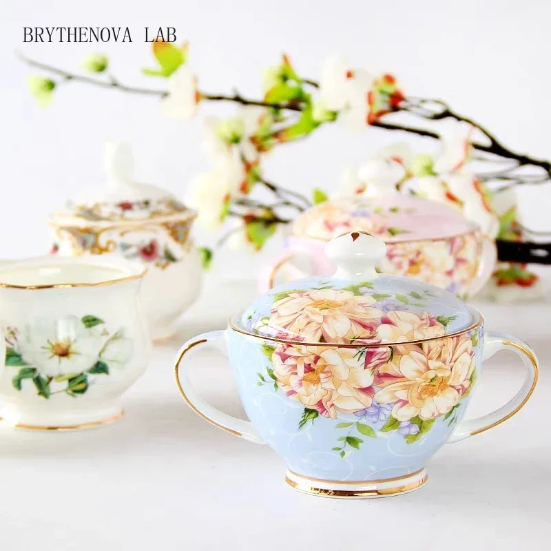 European Style Sugar Bowl for Coffee High-grade Porcelain British English Afternoon Tea Set Accessories Coffeeware Kitchenware