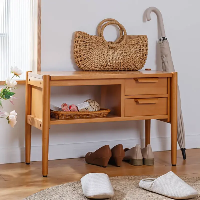 GZ  Shoe Changing Stool Footstool Long  Sofa  Solid Wood