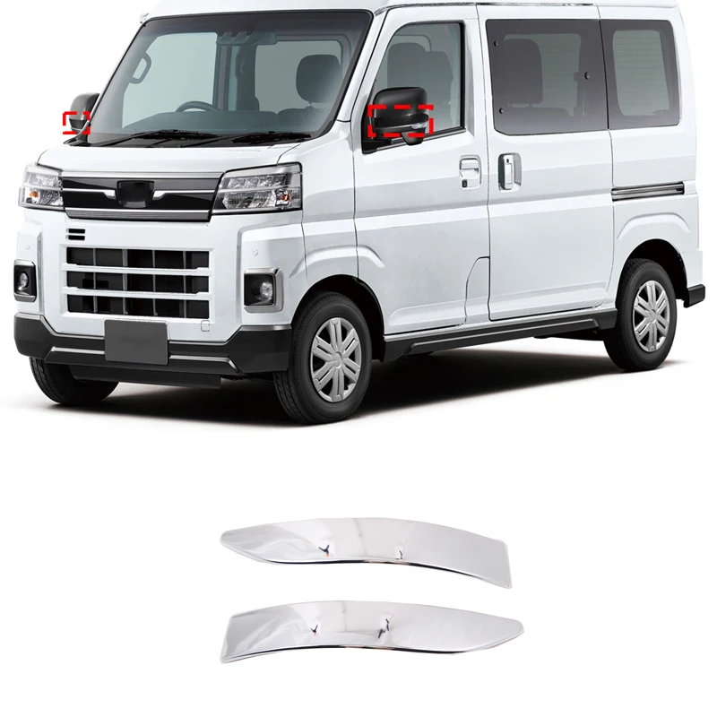 

For Daihatsu ATRAI HIJET CARGO 2022 ABS Bright Rearview Mirror Decorative Strip Sticker Automotive Accessories