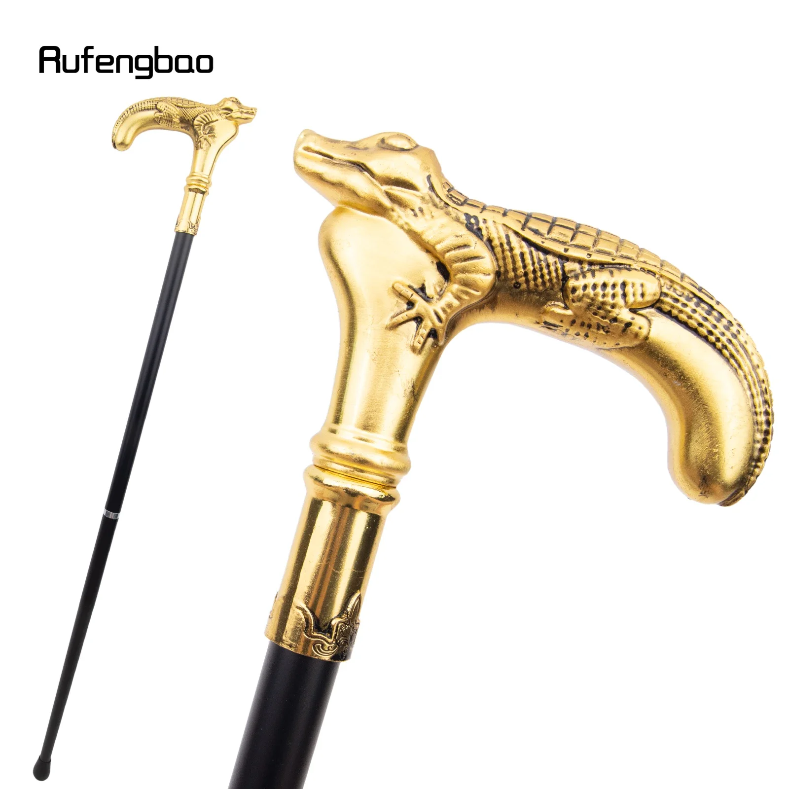 Golden Lizard Walking Cane Fashion Decorative Walking Stick Gentleman Elegant Cosplay Cane Knob Crosier 89cm