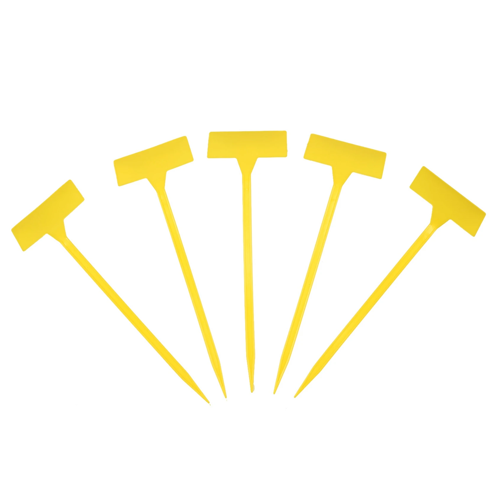 ABKS-Gardens Planting Tools 100 Pcs Bonsai Plastic Plant Labels Garden Labels T-Type Upturned Garden Tags Markers Yellow