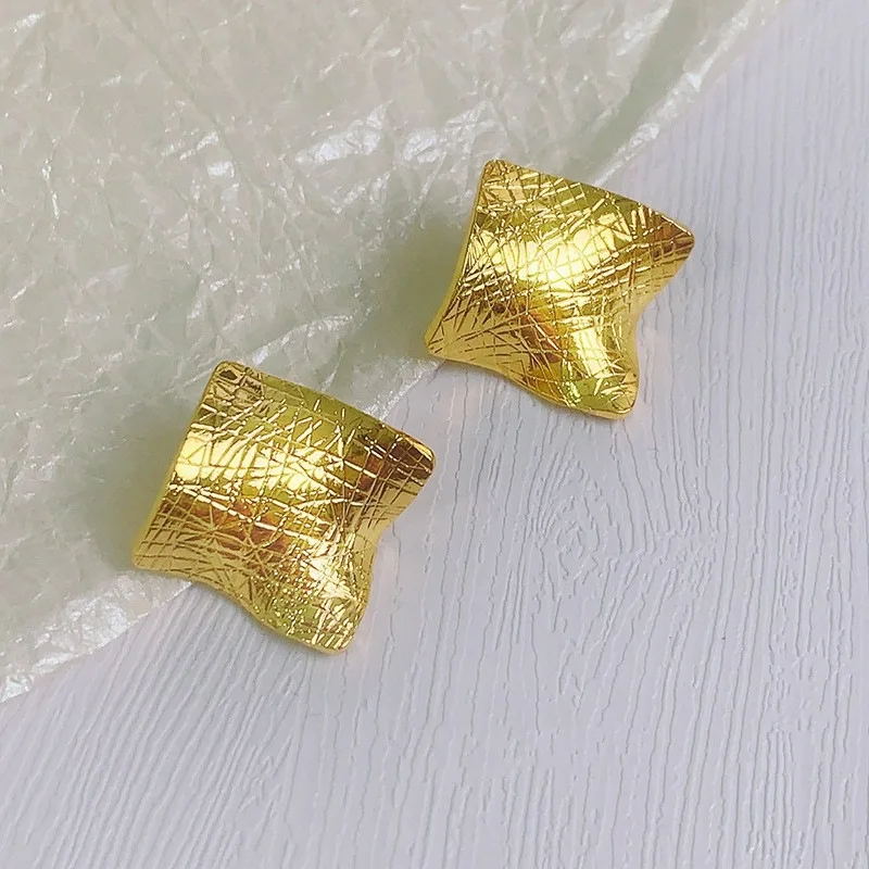 VENTFILLE 925 Sterling Silver Geometry Texture Earring for Women Girl Design Originality Exaggeration Jewelry Gift Dropshipping