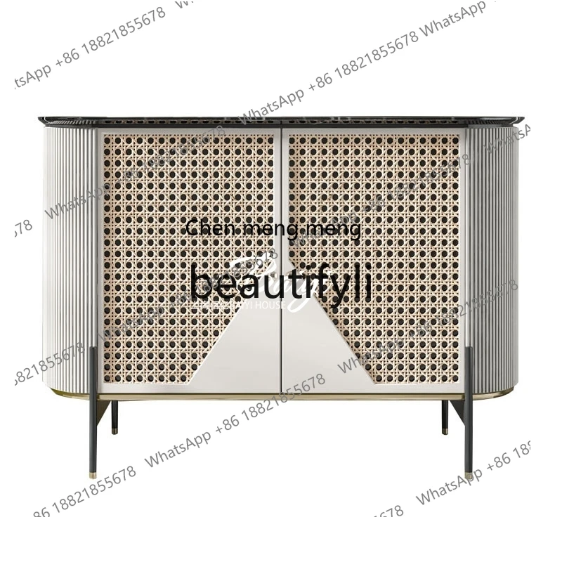 

French retro solid wood porch cabinet American entrance foyer porch rack living room, decorative locker H