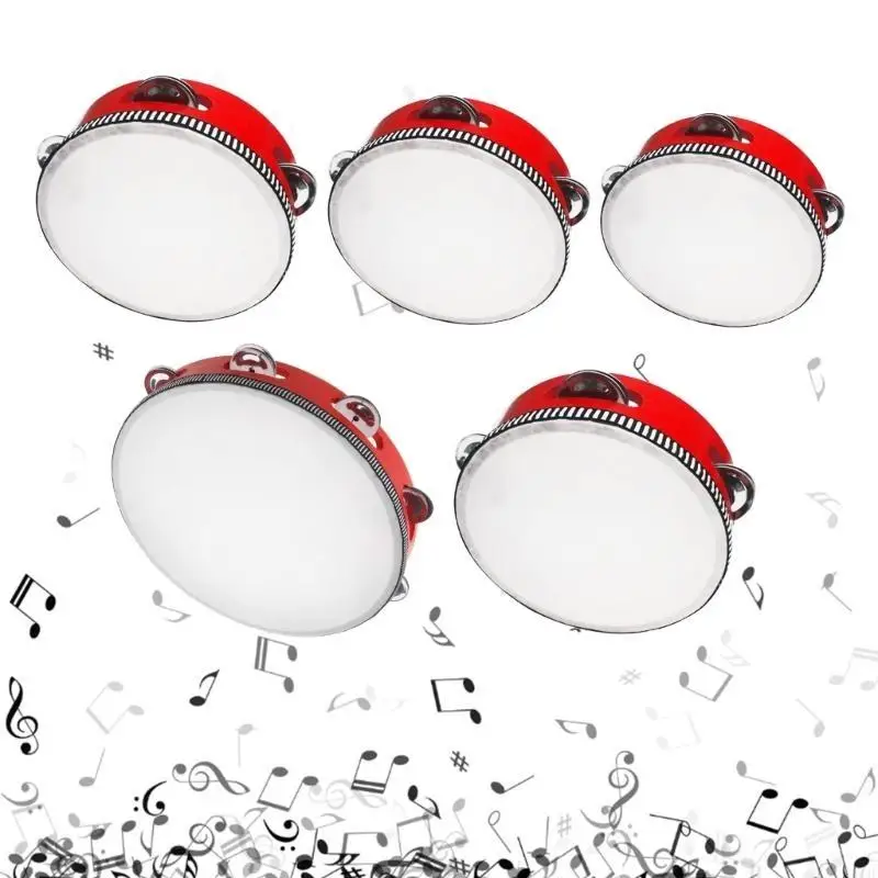 Tambourine for Adults Hand Held Drum Bells Drum Metal Drum Percussion Gift Musical Educational Instrument for Party 