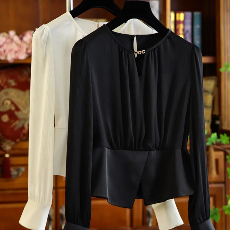 2024 New Long Sleeve Chiffon Blouse Women Shirt Camisas De Mujer