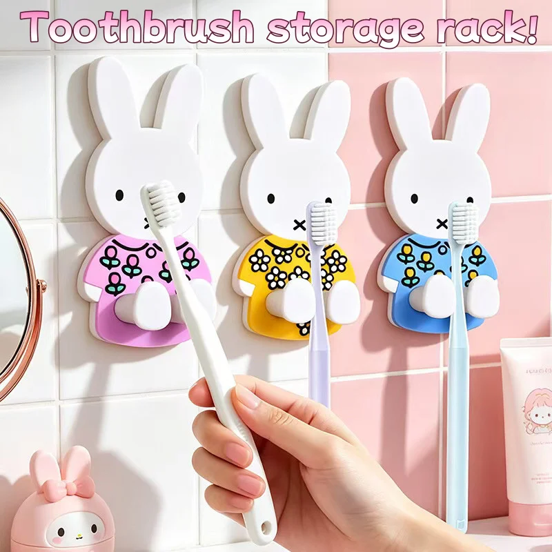 Home Bathroom Organizer - Kawaii Miffy tandenborstelhouder, wandmontage, geen boren