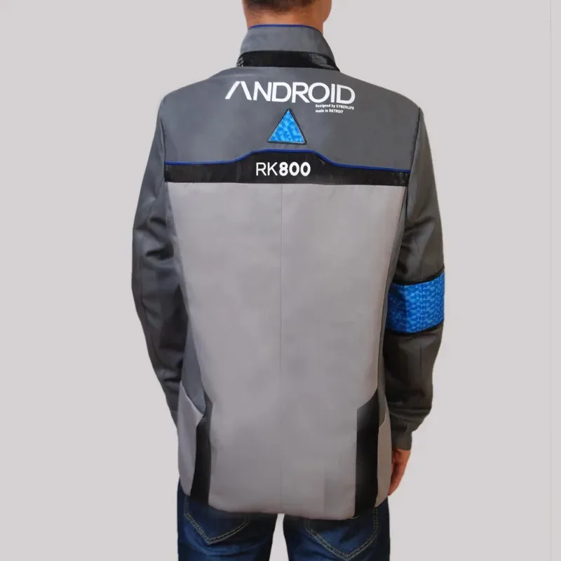Jaket Pria Seragam Cosplay Anime Connor Kemeja Putih Dasi RK800 Mantel Kostum Set Lengkap Pakaian Pertunjukan Panggung Penyamaran Dl;1