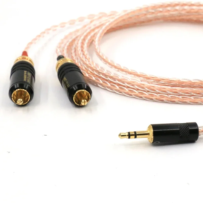 Wysokiej jakości kabel HIFI 0,5 m, 1 m, 1,5 m, 2 m, 3 m, 5 m 3,5 mm na 2 kabel audio RCA 3,5 mm męski na 2 męskie Rca do wzmacniacza MP3 DVD