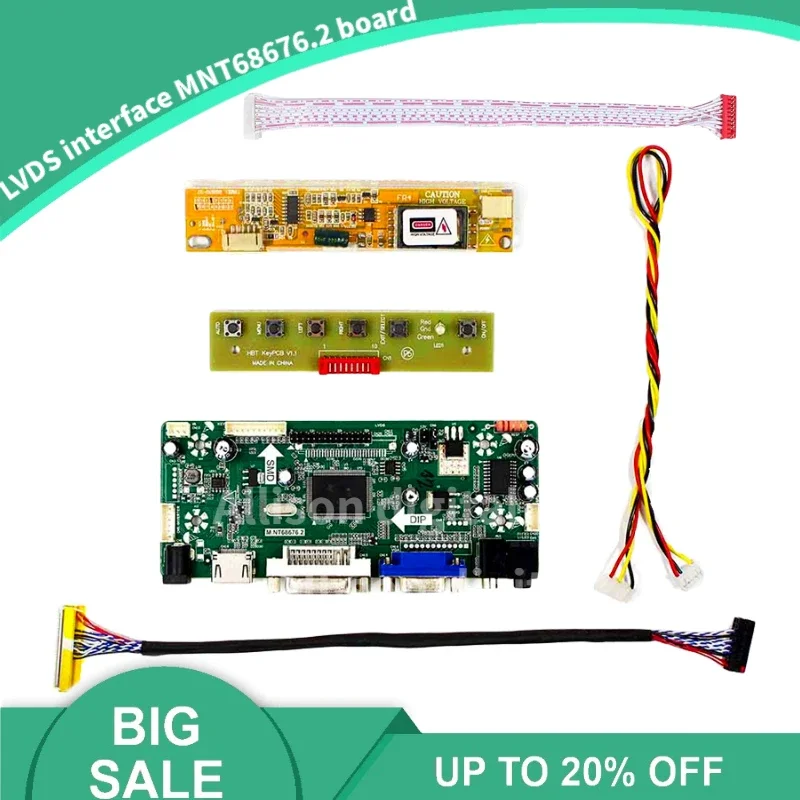 New M.NT68676 Control Board Kit for LTN141AT10 LTN141AT13 LTN141AT14 HDMI+DVI+VGA LCD LED Screen Controller Board Driver