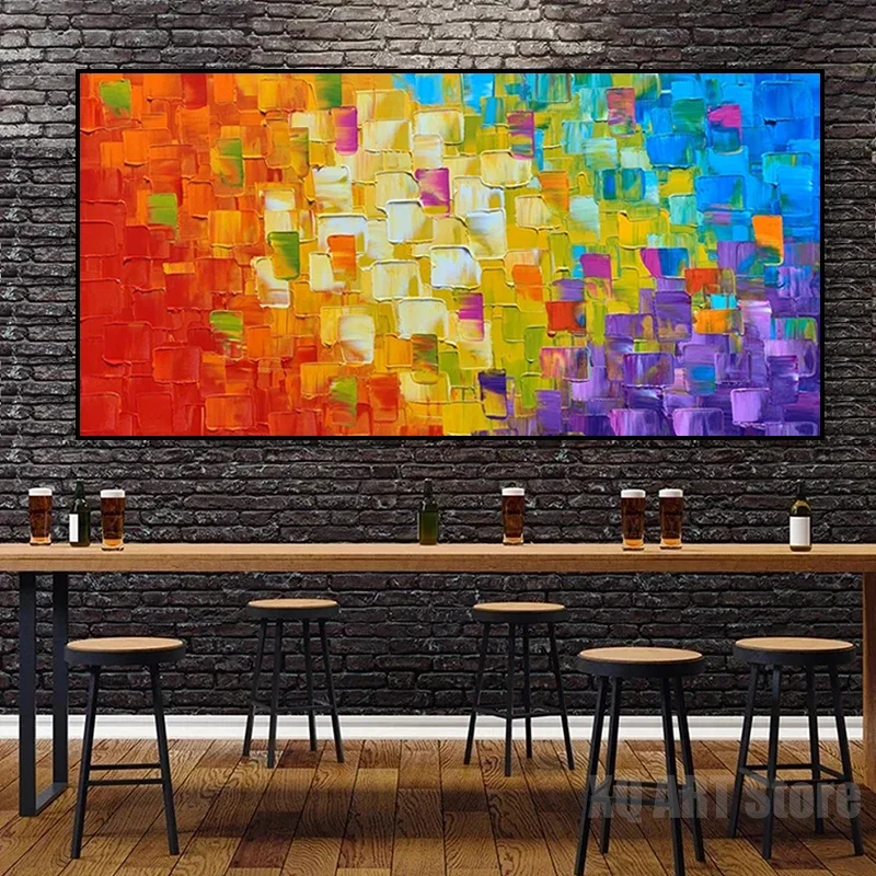 Modern Abstract Wall Art Muscle Feeling Color Block Large Size Colorful Canvas Poster Print Home Bedroom Living Room Decoration