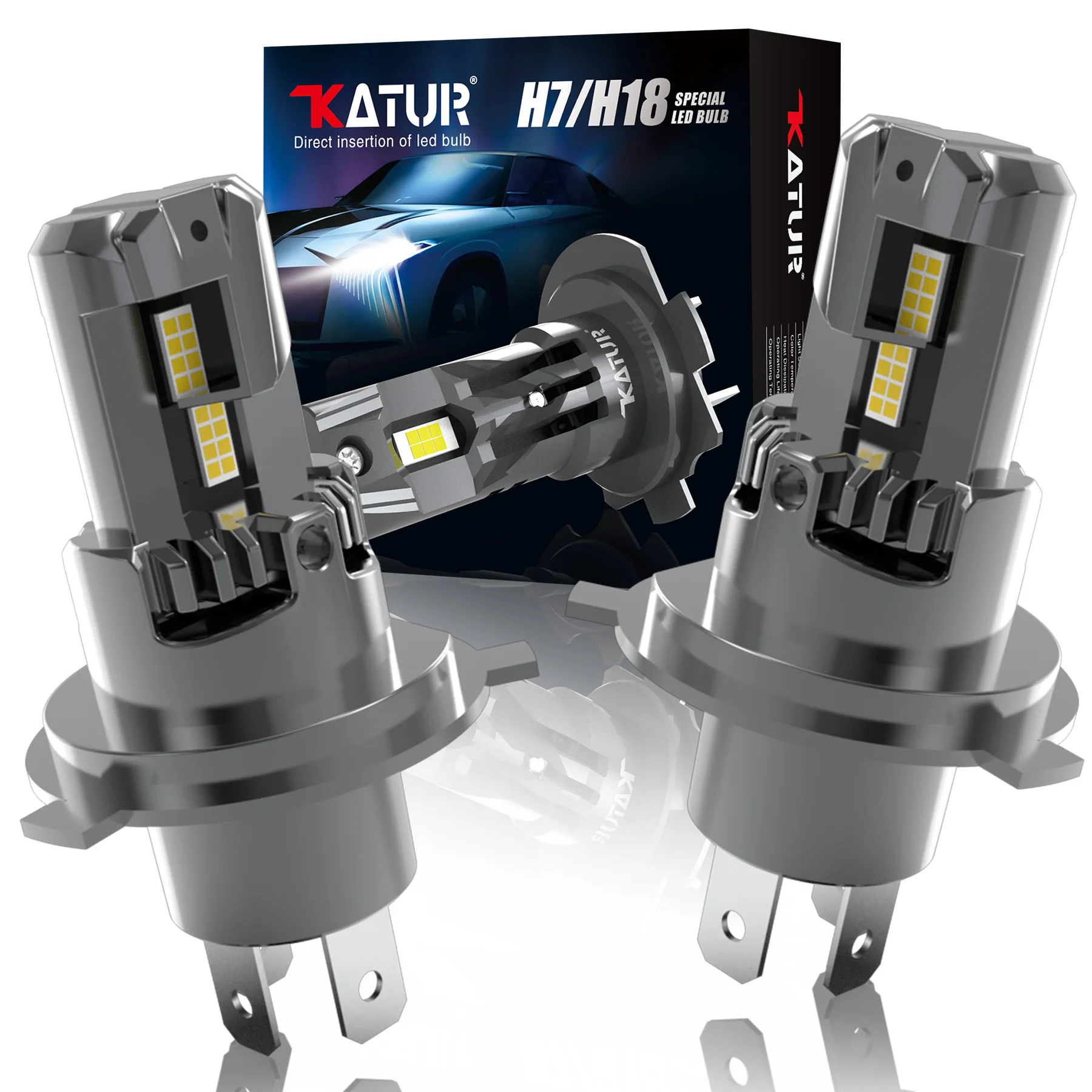 

Katur 2x H4 9003 HB2 Автомобильные светодиодные фары Противотуманные фары Супер яркие 6000K Белые Высокая мощность с вентилятором для Subaru Forester Chevrolet