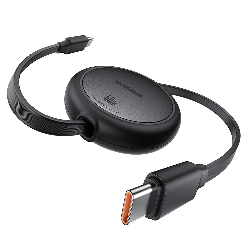 

Baseus USB C Cable, 100W Mini Retractable USBC to USBC Fast Charging Cable, 4-Stage Length Preset USB Type C Charger Cord
