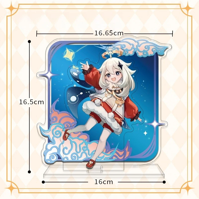 Game Yuan Shen Character Paimon Acrylic Keychain Badge Standing Sign Flowing Sand Ticket Stub Fan Collection Desktop Ornament