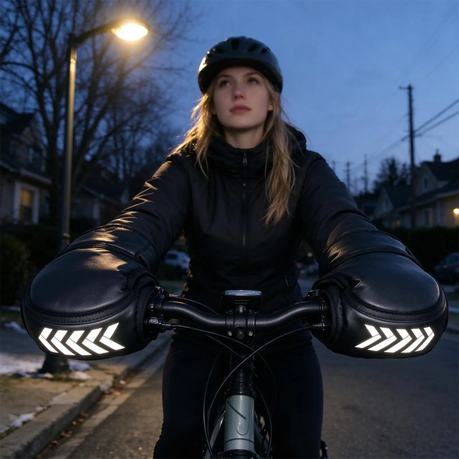 Motorcycle Handlebar Muffs 1 Pair Cold Winter Hand Warmers Cold Weather Motorcycle Handlebar Gloves For Cruising Daily Commuting
