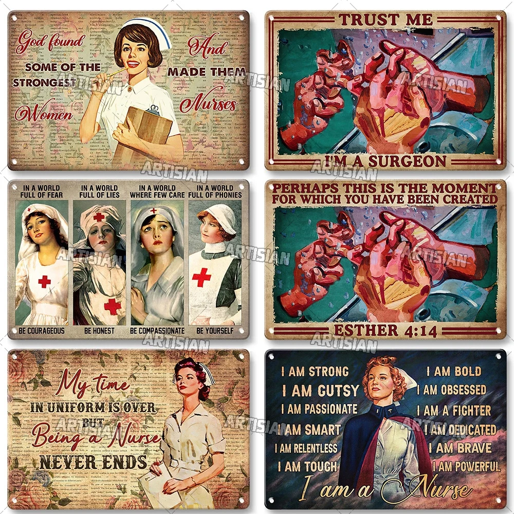 Artisian Nurse Metal Poster Vet Tin Plaque Veterinarian Dentist Decorative Plate Wall Decor Garage Bar Pub Club Hotel Cafe