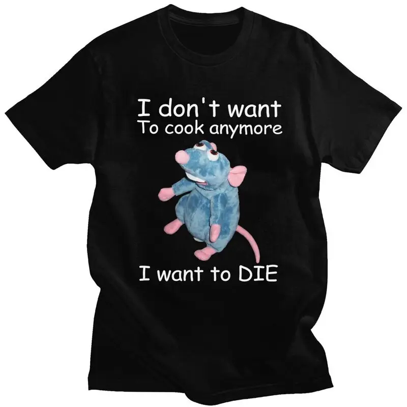 Custom Classic Funny Ratatouille Remy Meme T Shirt Men Short Sleeves 100% Cotton T-shirt Casual Tee Tops Graphic Tshirt