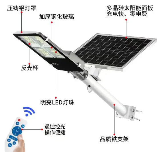 Impermeável poderosas luzes solares, iluminação exterior, jardim, casa, quintal, lâmpada de parede, painel externo, rua luz, 500W