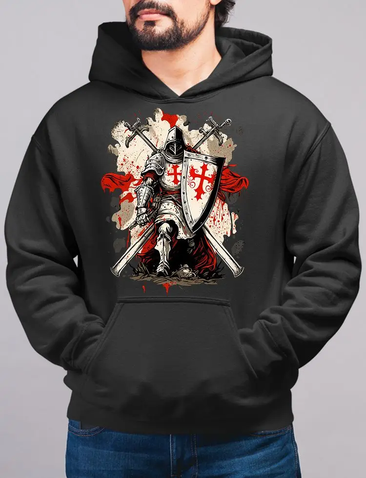 

Medieval Crusaders Knights Templar Pullover Hoodie New 100% Cotton Comfortable Casual Mens Clothing Fashion Streetwear