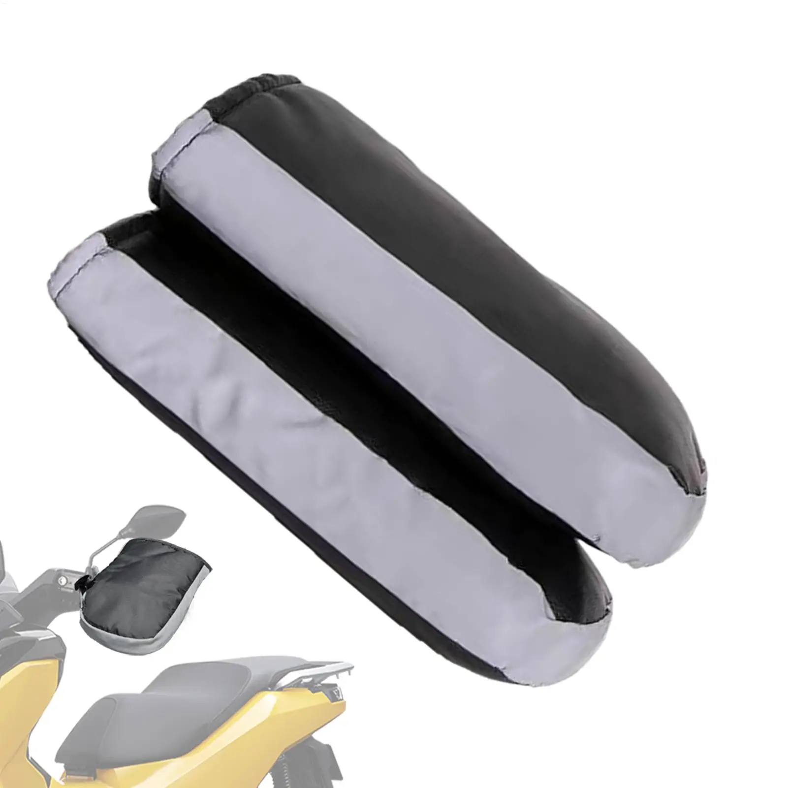 

Motorcycle Handlebar Gloves Warm Soft Handlebar Muffs With Reflective Strip Waterproof Scooter Gloves For Snowmobile E-Bike