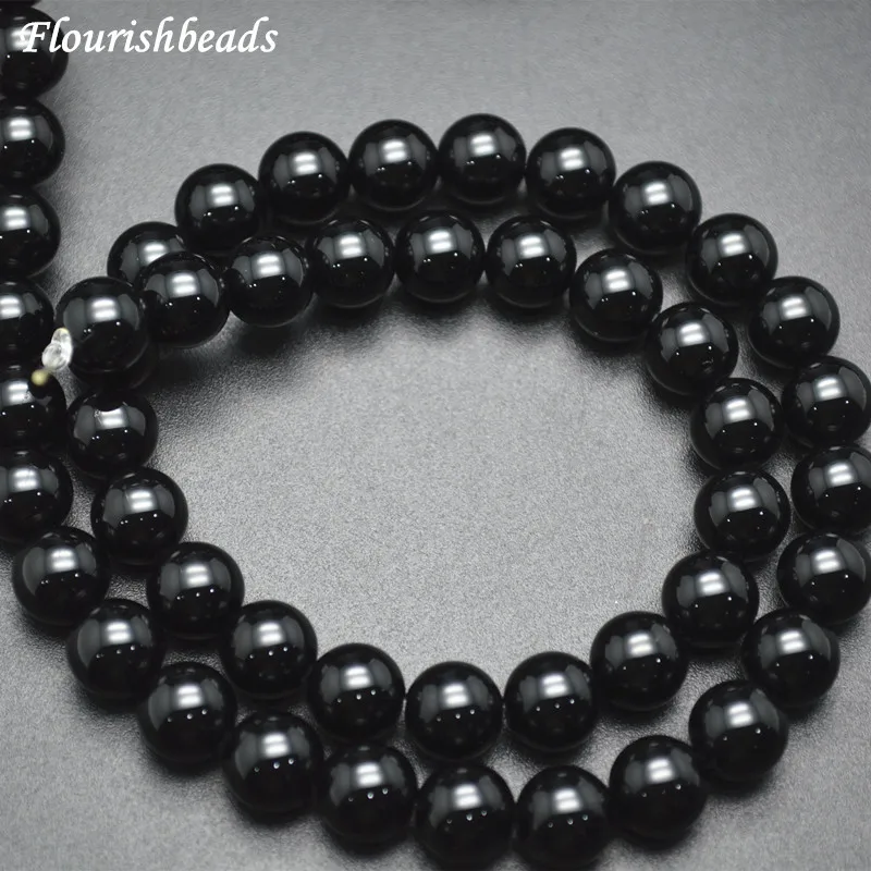 

Natural Pure Black Onyx Agate Smooth Stone Round Loose Beads 2mm 4mm 6mm 8mm 10mm 12mm 14mm 16mm 18mm 20mm