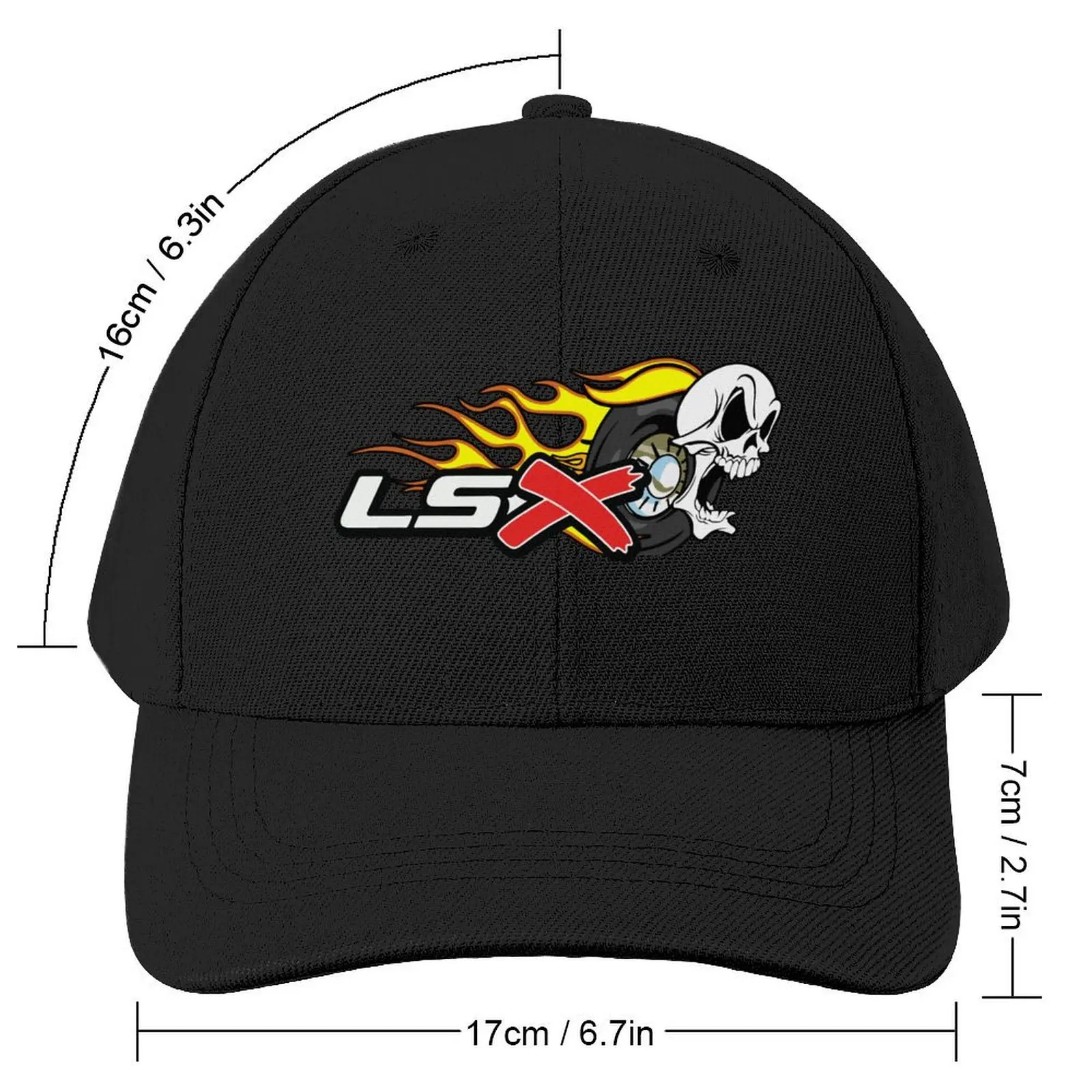 Skull LSX Flames Fire Tire Fast Baseball Cap Thermal Visor Golf Golf Men Women's