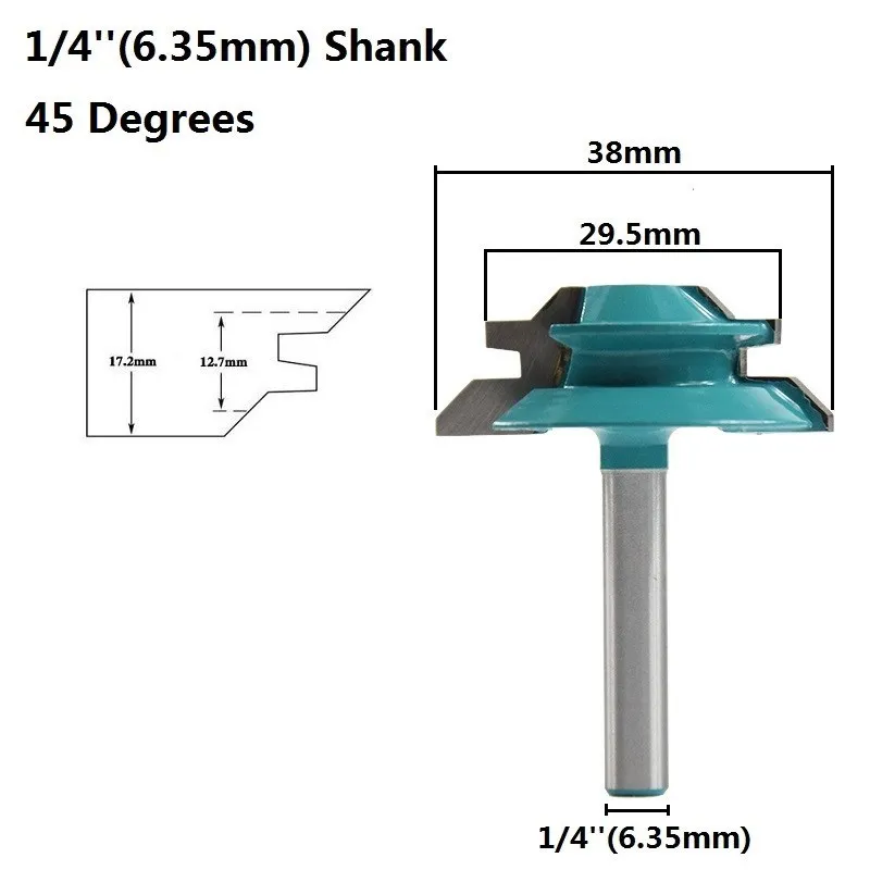 XCAN Lock Miter Router Bit 45 Degree 1/4\