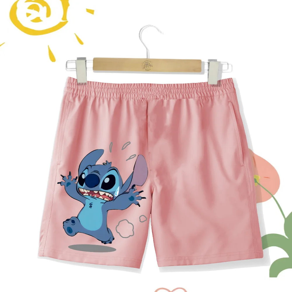 Disney Series Shorts Boys Summer 2024 New Girls Casual daily Comfort Swimming speed-dry trunks Stich