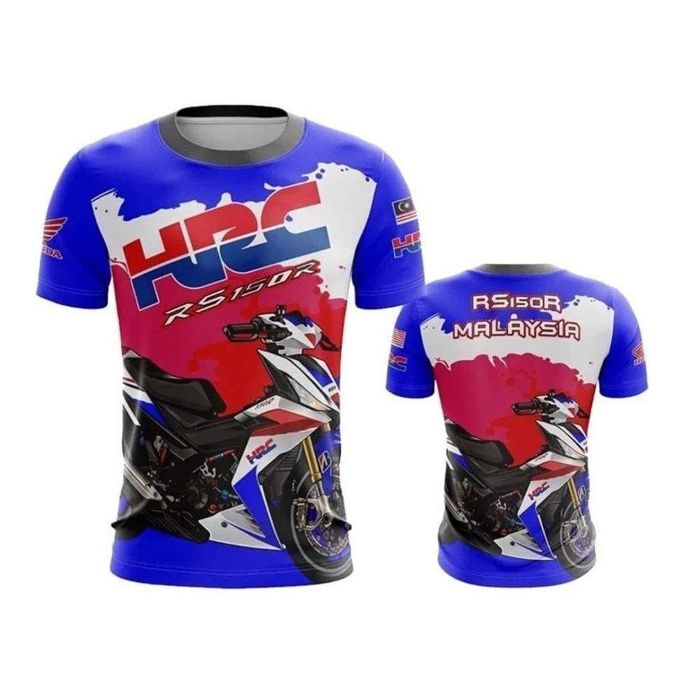 

Honda HRC Team Racing T-shirt for motorcycle enthusiasts, breathable and sweat-wicking, summer cycling sportswear for men