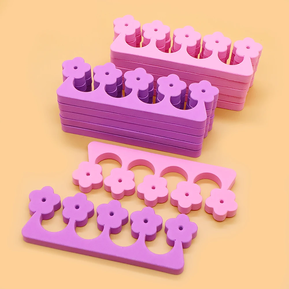 

10Pcs Plum Blossom Sponge Toe Separator Shinning Toe And Finger Dividers Pedicure Foot Separator Manicure Tool Set Nail Supplies