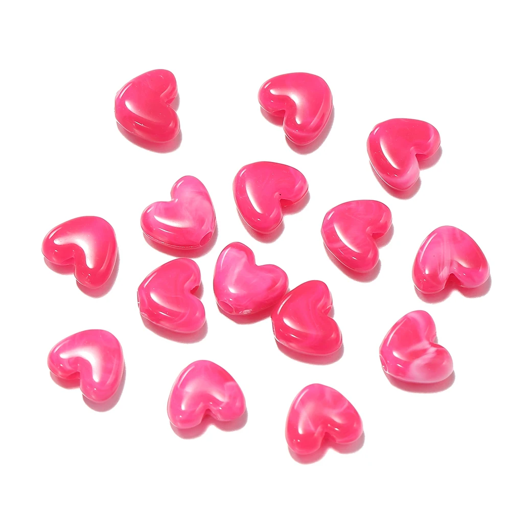 50 stks/partij 8mm Acryl Hart Kraal Imitatie Steen Losse Spacer Kralen voor DIY Armband Ketting Sieraden Maken Accessoires