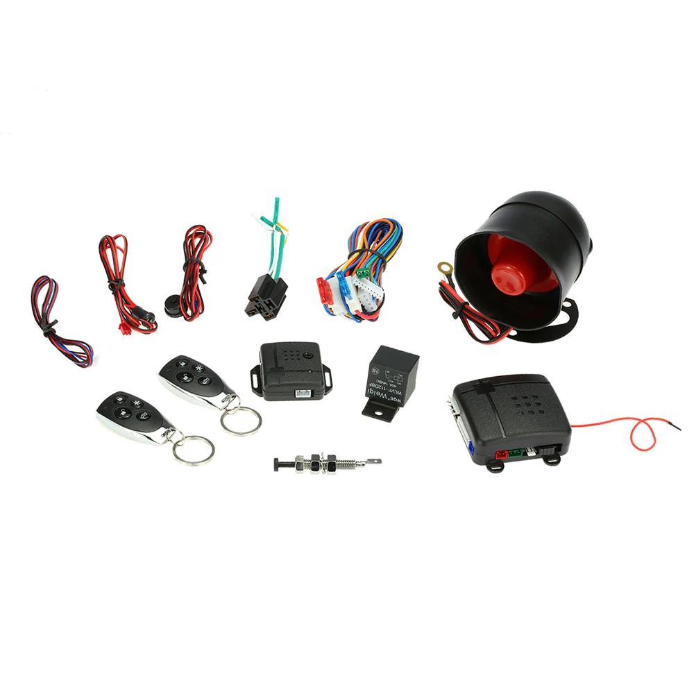 Car Alarm Siren Horn Car Antitheft Alarm Kit Vehicle Security Burglar Alarm Guard System with 2 Remote Controls burglar alarm