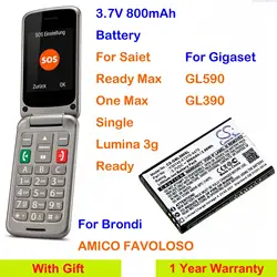 OrangeYu  800mAh battery for Saiet Ready Max, One Max, Single, Lumina 3g, For Gigaset GL590,GL390, For Brondi AMICO FAVOLOSO