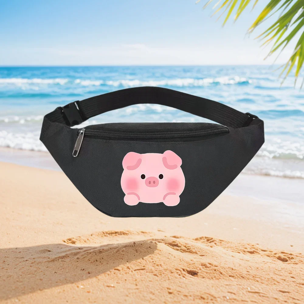 

Cute Piggy Face Design Waist Backpack Crossbody Chest Bag Street Casual Sporty Fashionable Simple Unique Printed Design