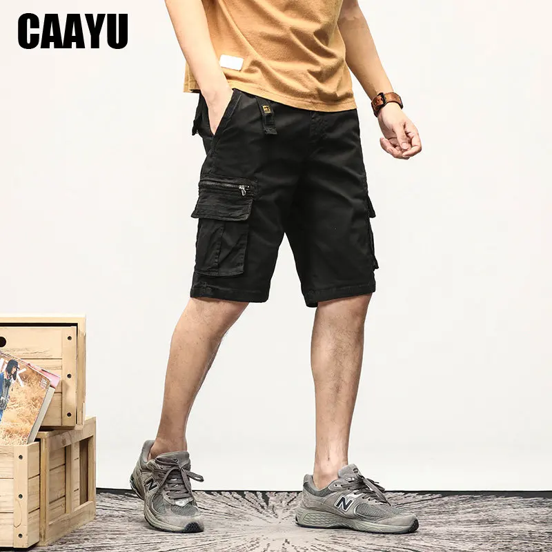 CAAYU Summer Mens Cargo Tactical Short Pants Multi-pocket Shorts uomo Oversize abbigliamento Casual Fashion Jogger Outdoor Khaki Pants