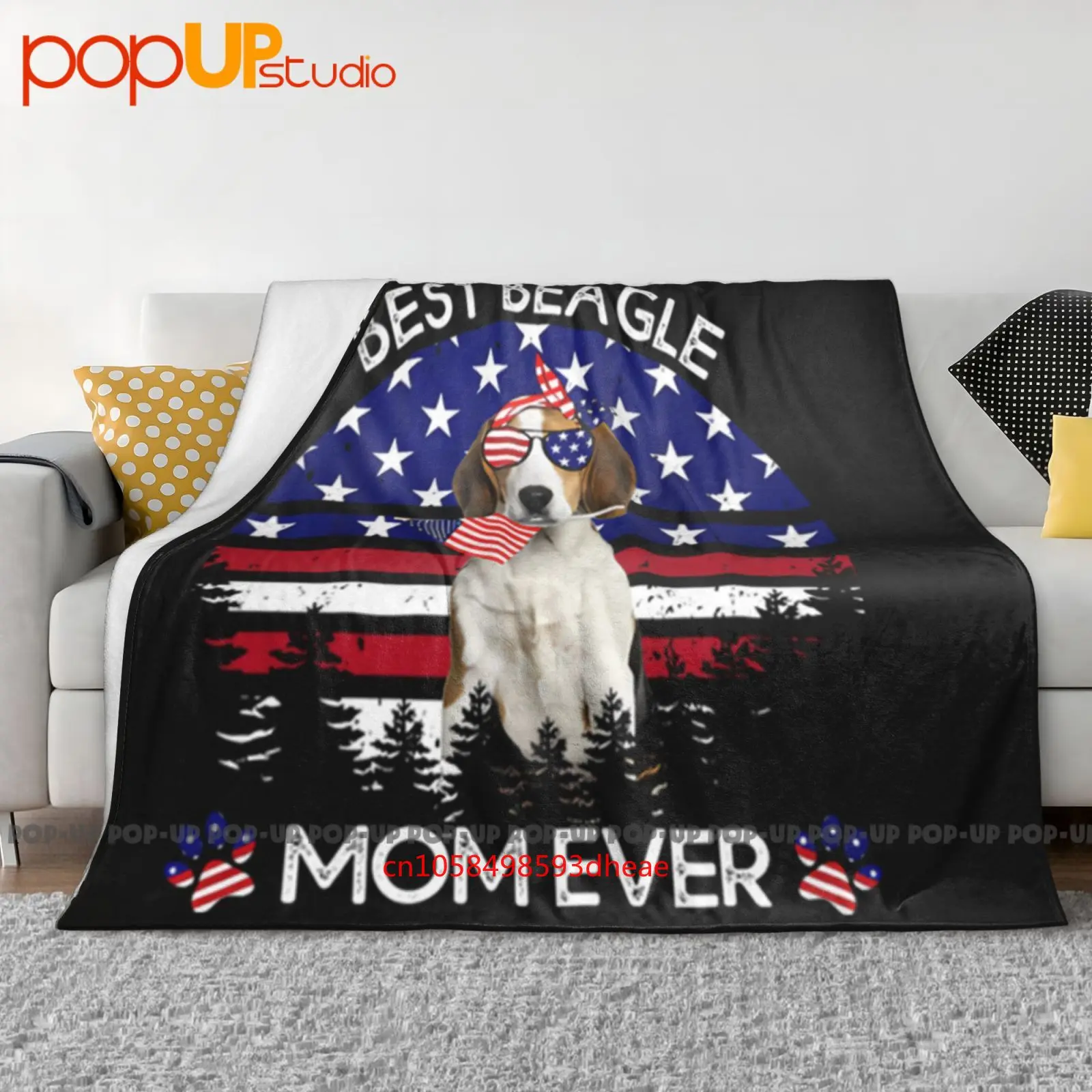 Best Beagle Mom Ever Vintage American Flag 4Th Of July Ultra-Soft Blanket Quilt Winter Sofa Cover Bed Covers