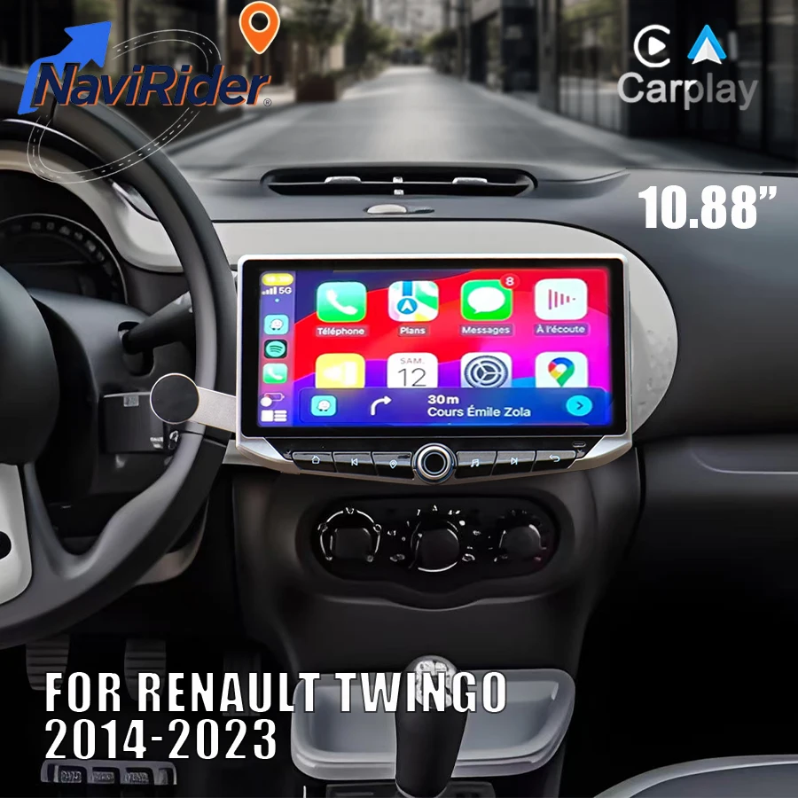 10.88'' Android15 Radio Screen For Renault Twingo 2014-2023 Head Unit Multimedia Stereo Carplay Bluetooth GPS WiFi DSP Car Radio