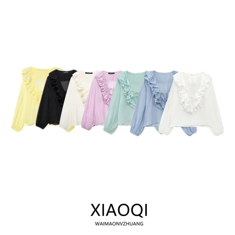 

Autumn 2024 Women's Long Sleeve Shirt Layered Decorative Versatile Fashion Design Loose Fit Regular Length Premium Quality