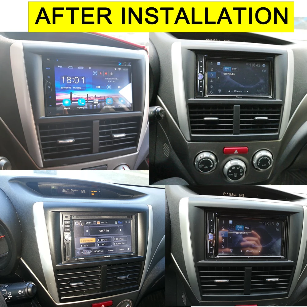 Double Din Car Radio Fascia for Subaru Forester 2008-2012 Impreza 2007-2012 Radio Stereo Dash Installation Trim Kit Frame Bezel view 5