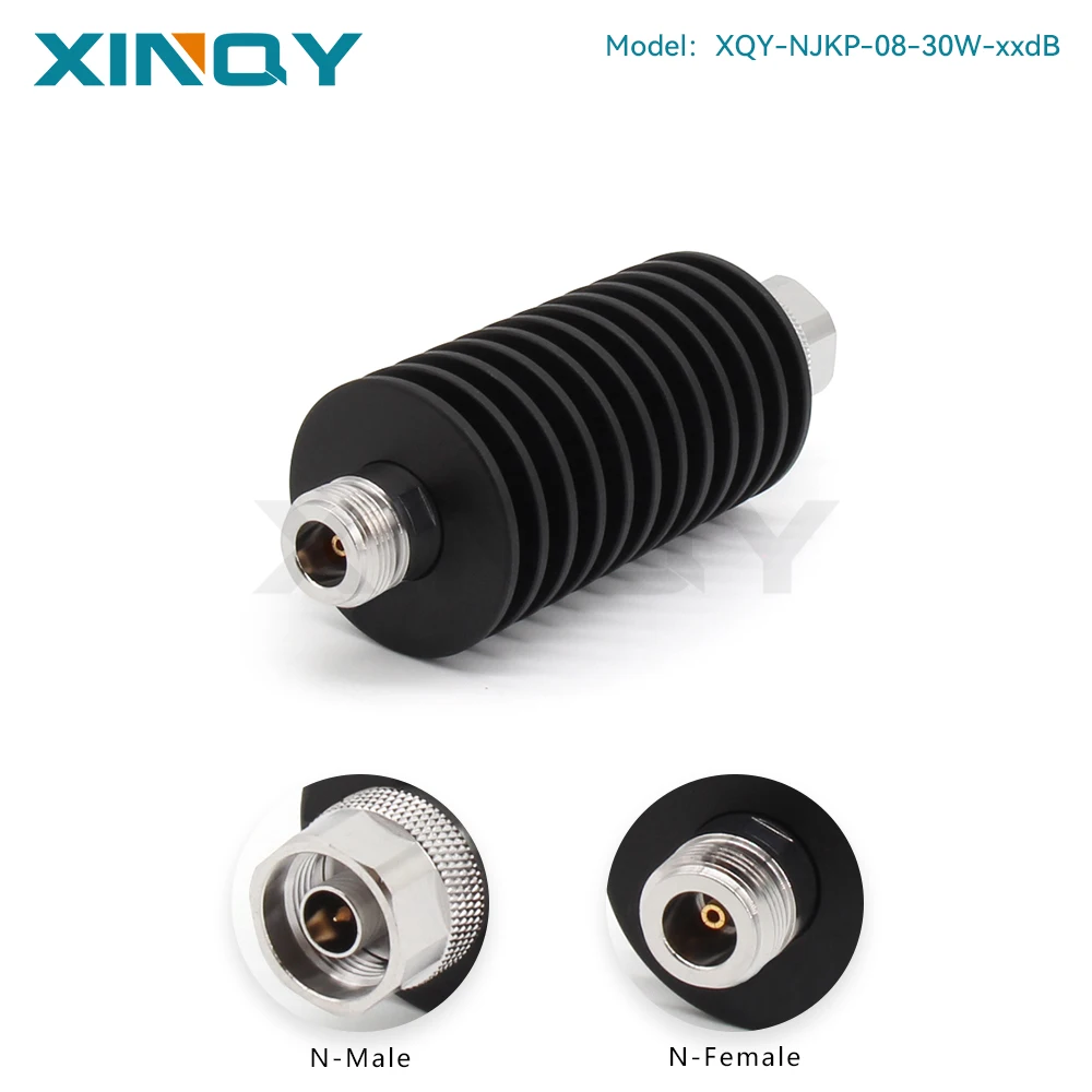 XINQY N-type RF Fixed Attenuator 1dB,3dB,6dB,10dB,20dB,30dB,40dB, 8G Signal Attenuator Pad, 30W Power