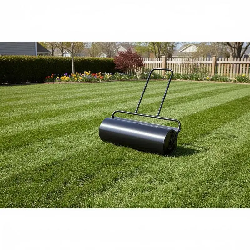 

Ground Leveler 17 Gallon For Yard Garden Farm, Water Sand Fillable Sod Flattening Tool U-Shaped Handle Manual Push Pull Steel Frame Black