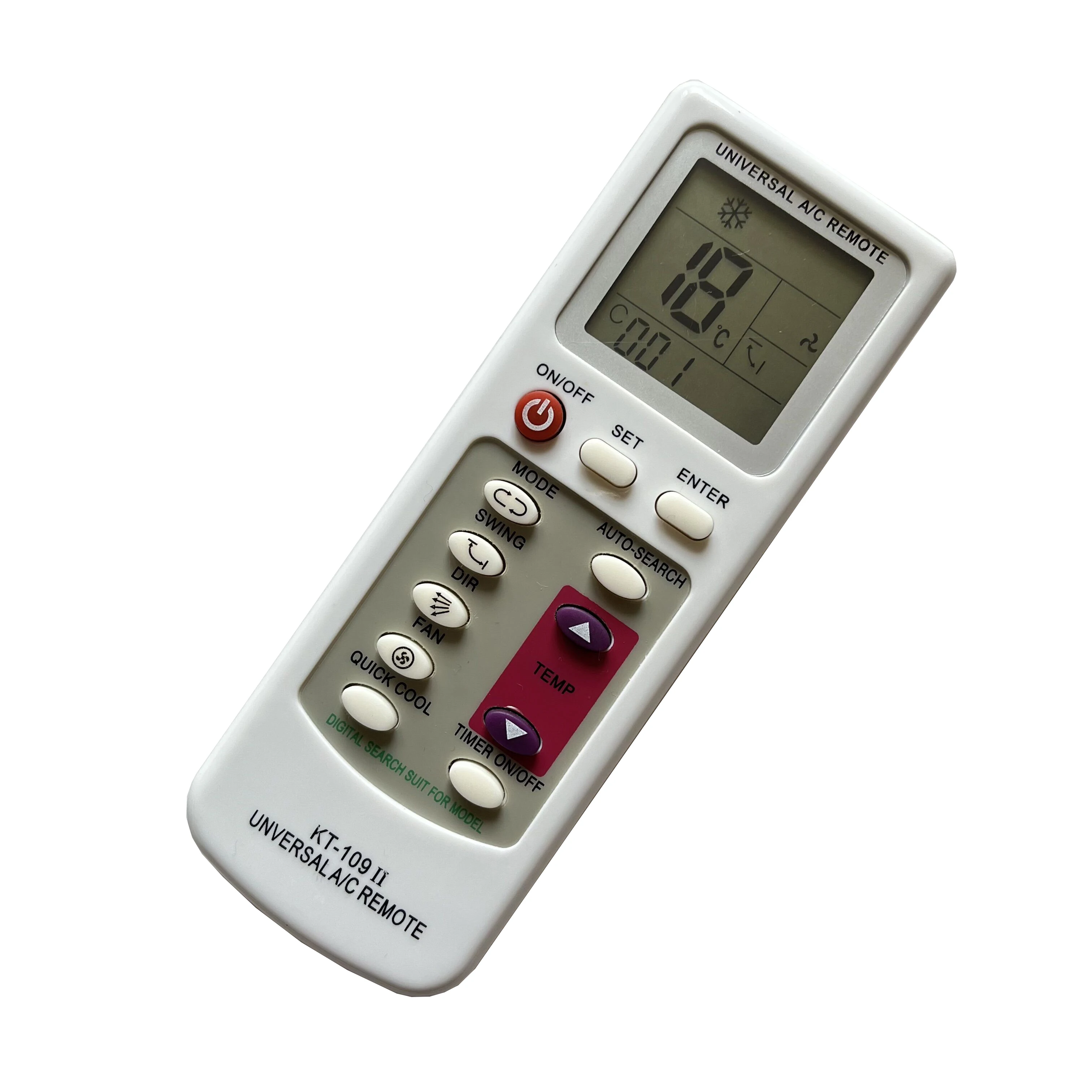 Universal Air Conditioner Parts Accessories A/C Remote Control LCD Display Max 10m Remote KT-109II