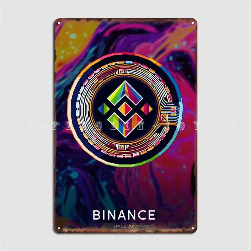 Binance Poster Metal Plaque Club Pub Garage Classic Wall Plaque Tin Sign Posters