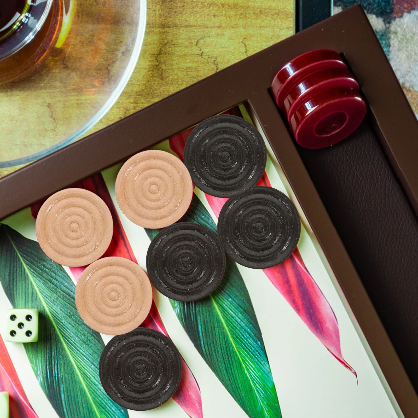 

24 деревянных фишки с круглым резьбовым дизайном для настольной игры в нарды, универсальные, элегантные, для коллекционирования