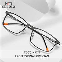 CLLOIO Ultralight Large Frame Men's Business Reading Glasses Anti-Blue Light Myopia Hyperopia Correction Prescription Glasses