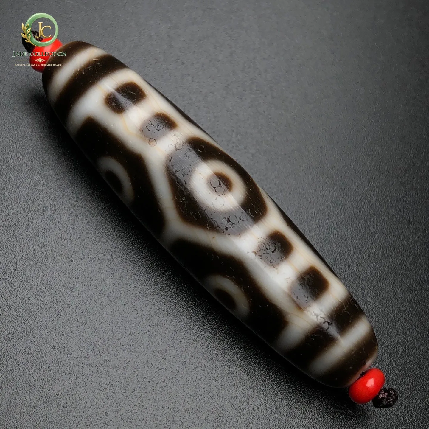 Collar con colgante de ágata tibetana budista rara, totem de 6 ojos, amuleto Dzi, Z3814