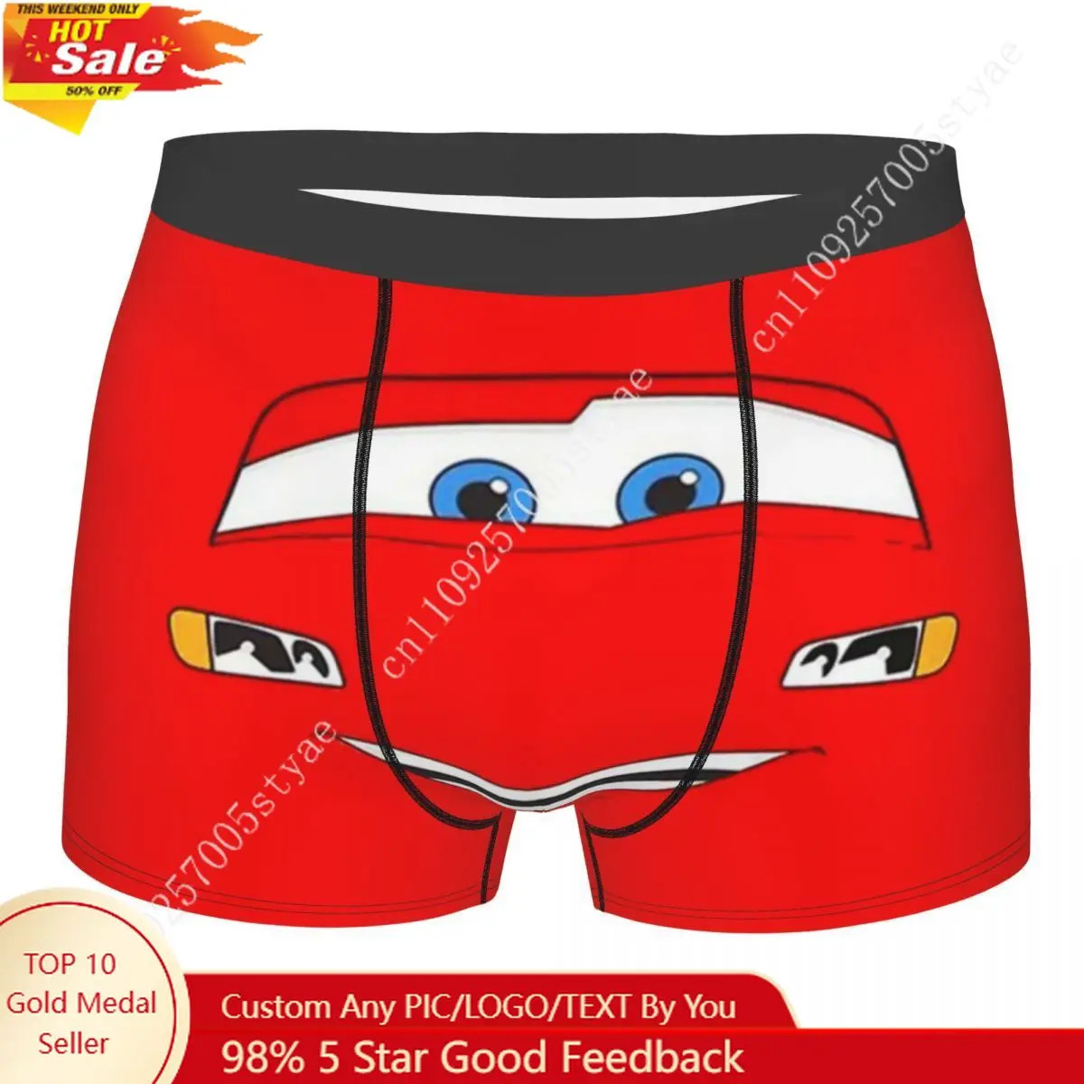 

Happy Cars Lightning McQueen Boxer Shorts For Men 3D Printed Cartoon Underwear Panties Briefs Soft Underpants