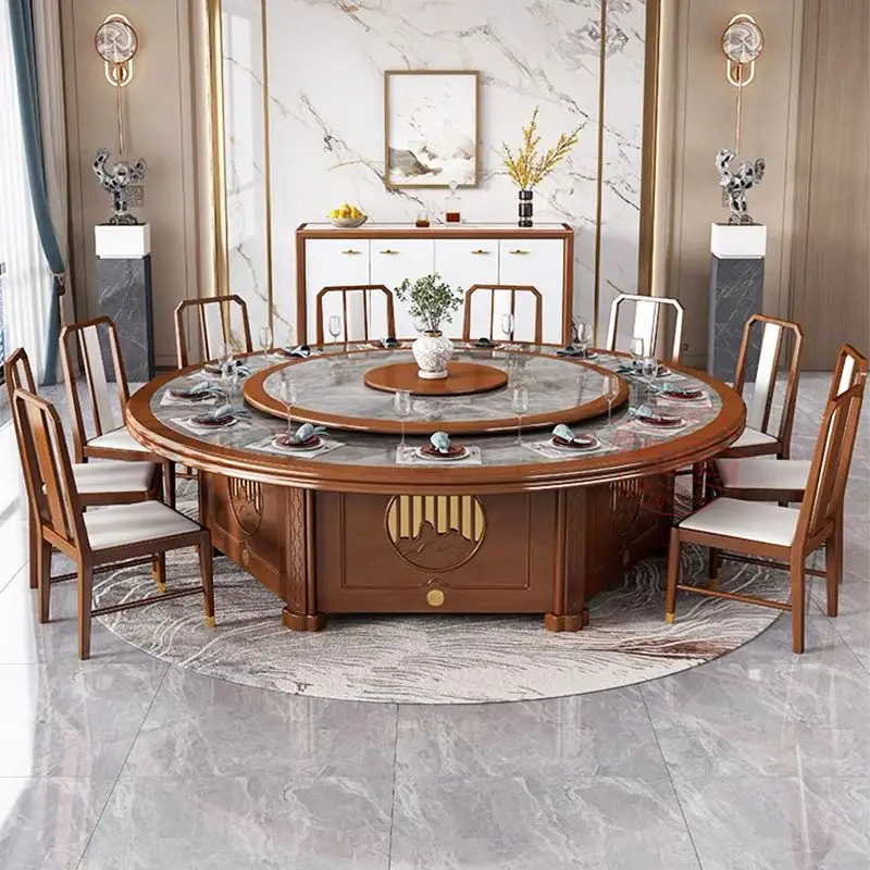 Hotel Dining Table Electric Large Round Table Box Clubhouse 2.6 meters 3 meters Automatic turntable Round